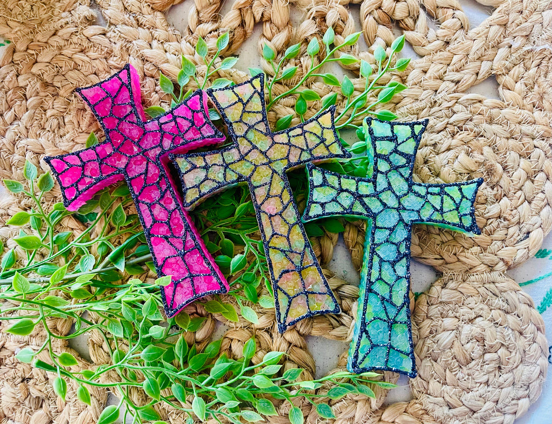 Stained Glass Cross Car Freshie 