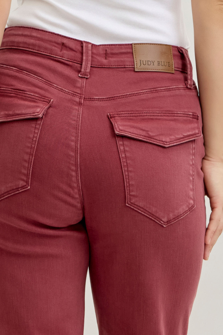 Judy Blue Maroon Cuffed Jogger