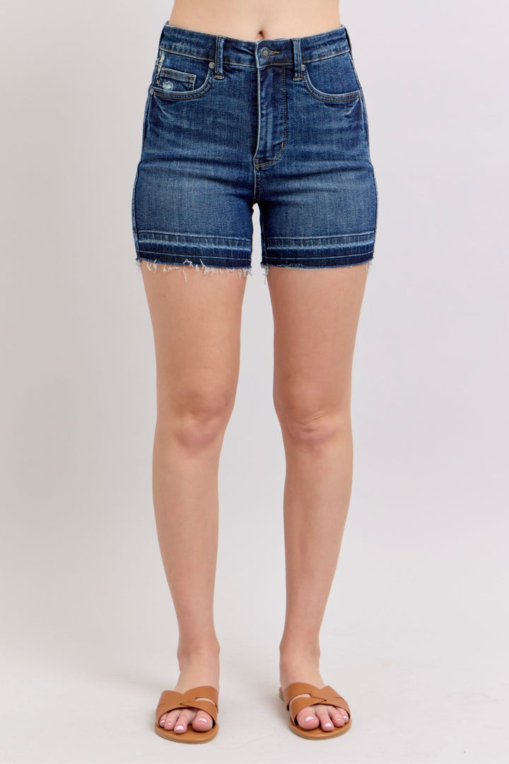 Judy Blue Tummy Control Destroy Release Hem Shorts