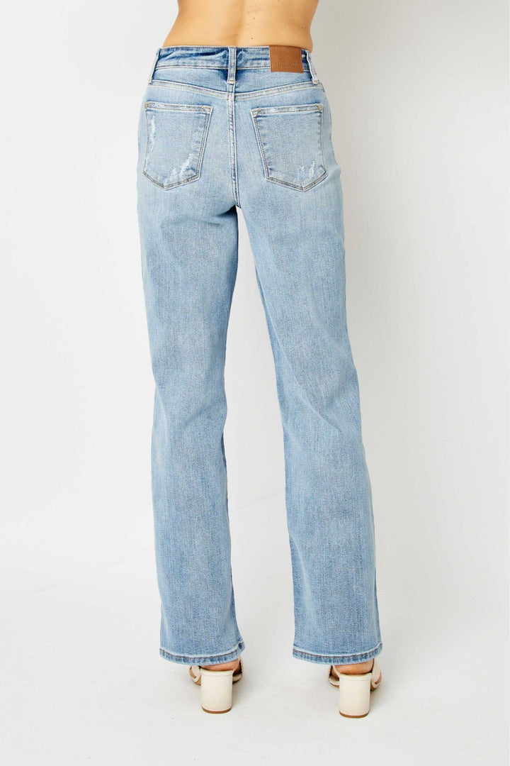 Judy Blue High Waist Light Wash Straight