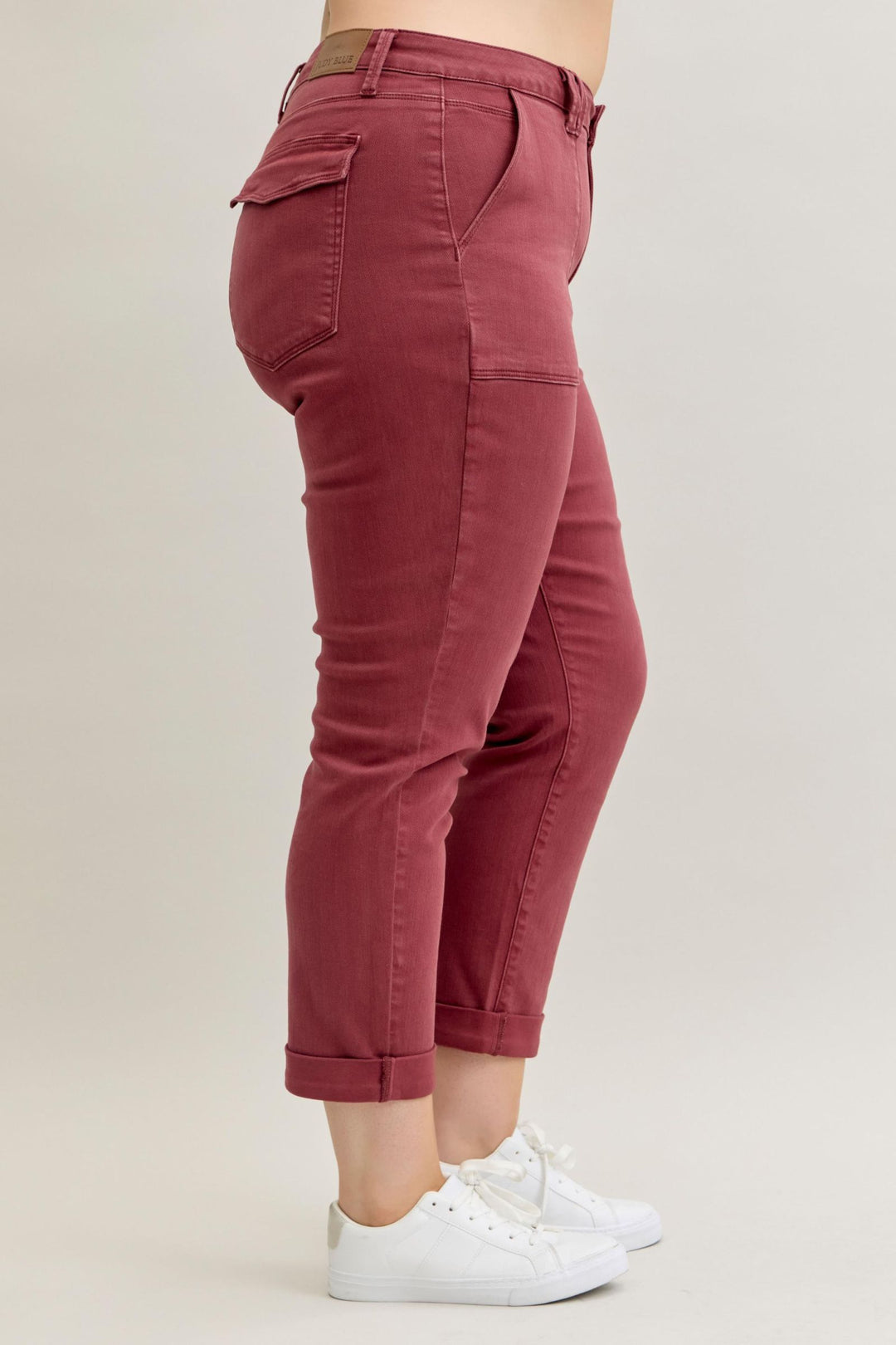 Judy Blue Maroon Cuffed Jogger