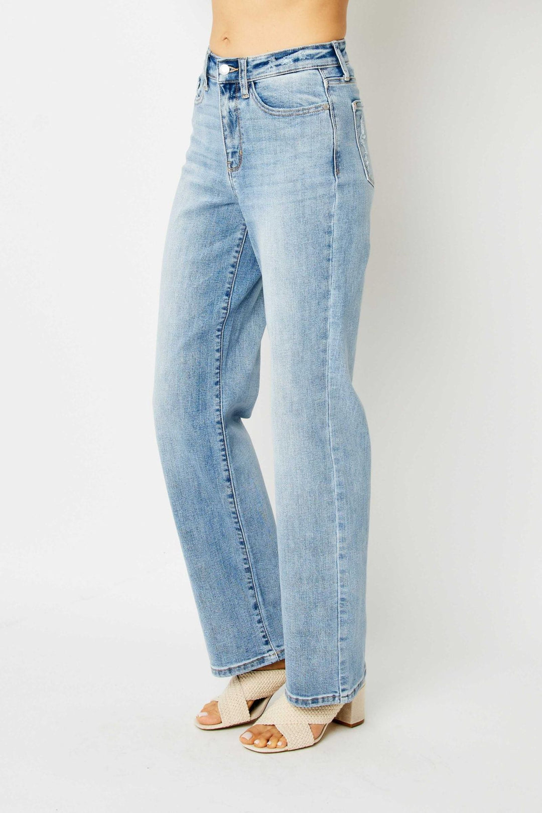 Judy Blue High Waist Light Wash Straight