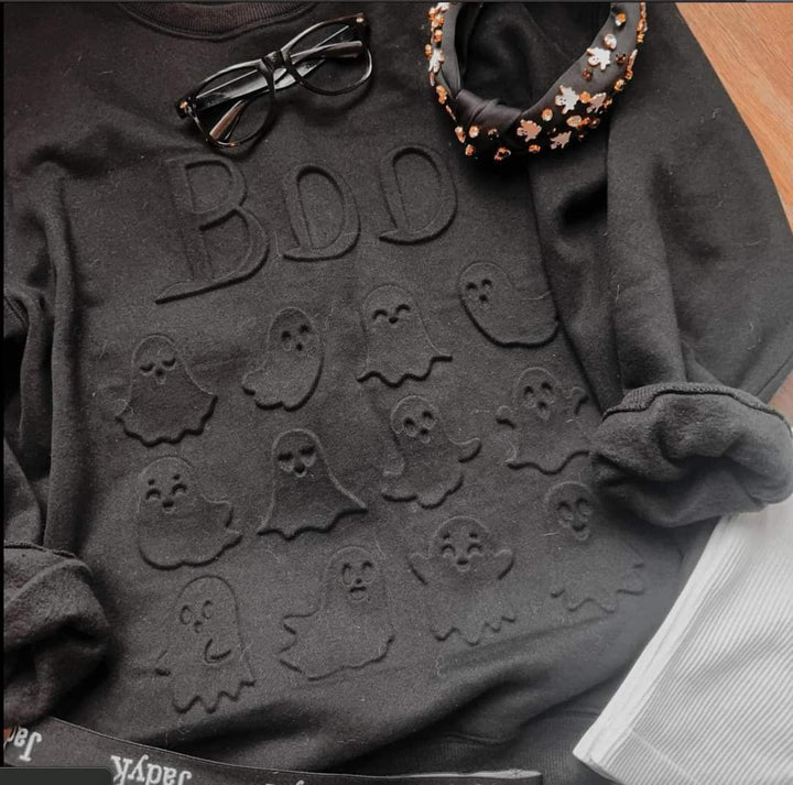 Embossed Sweatshirt - Ghostly Boo