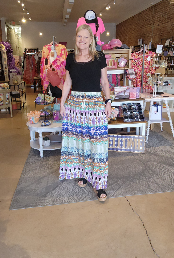 Sage Combo Maxi Skirt