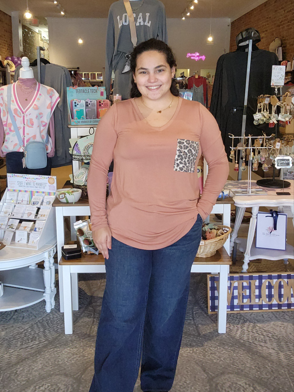 Leopard Pocket Long Sleeve Tee