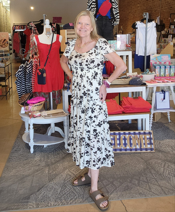 Floral Flounce Midi Dress