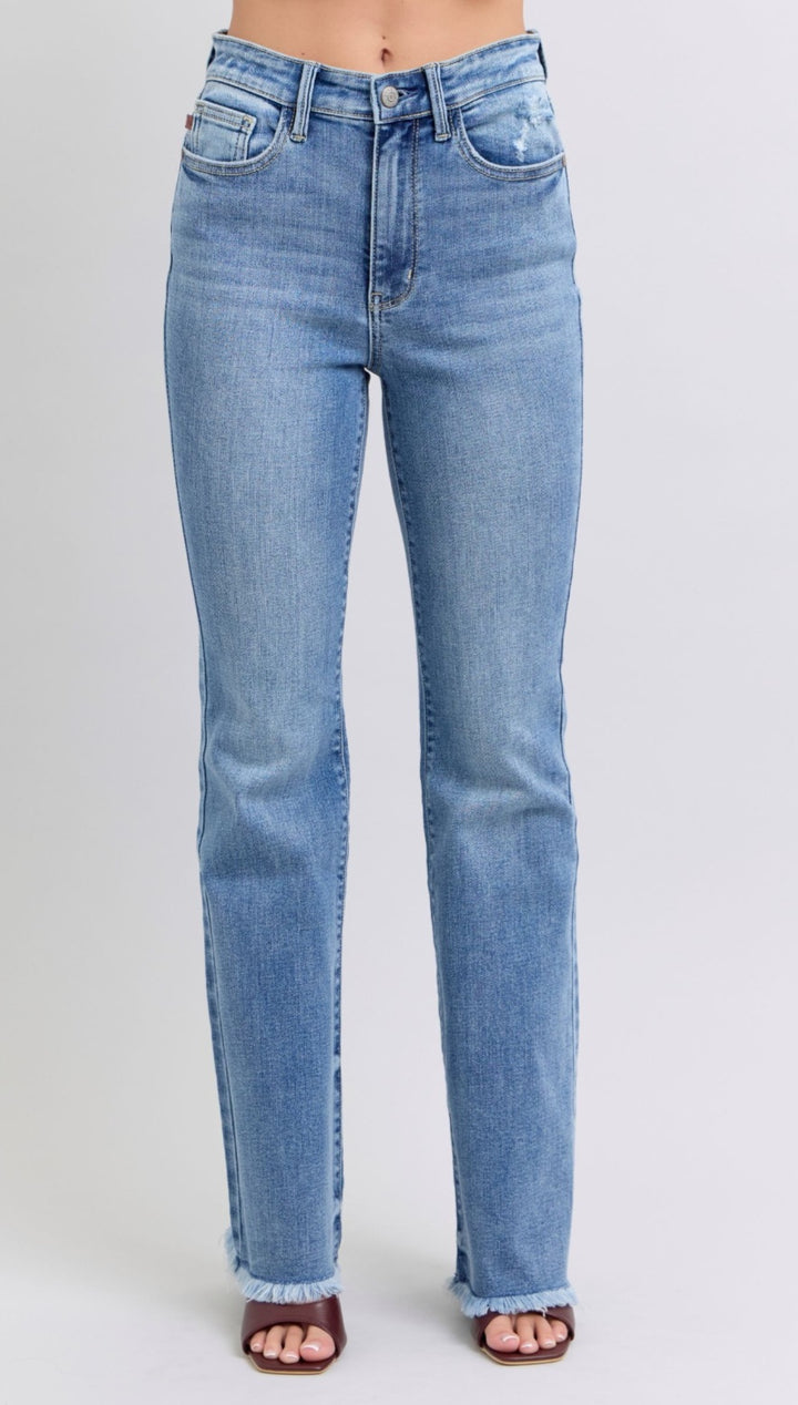 Judy Blue High Rise Fray Hem Bootcut