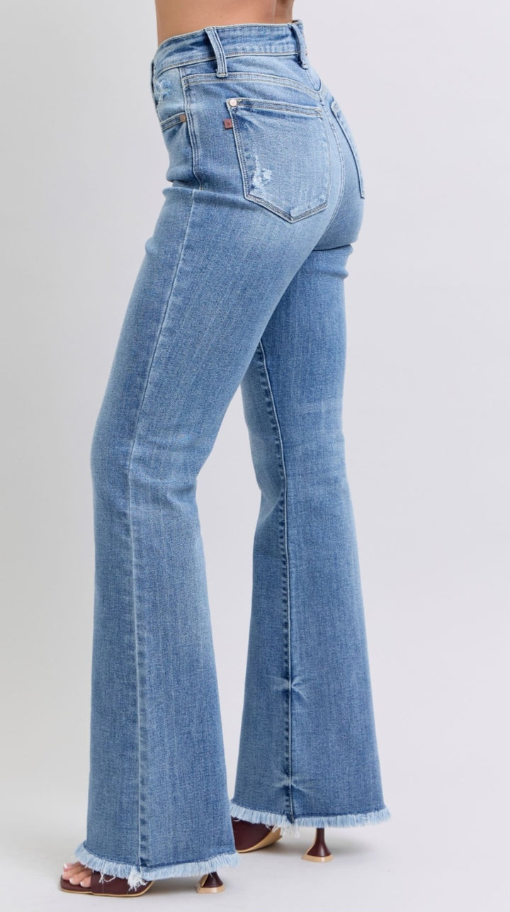 Judy Blue High Rise Fray Hem Bootcut