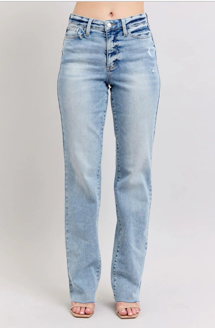 Judy Blue Mid Rise Light Wash Dad Jean