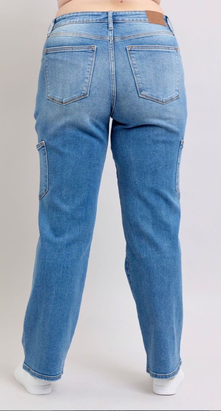 Judy Blue Hi Waist Cargo Straight Jean