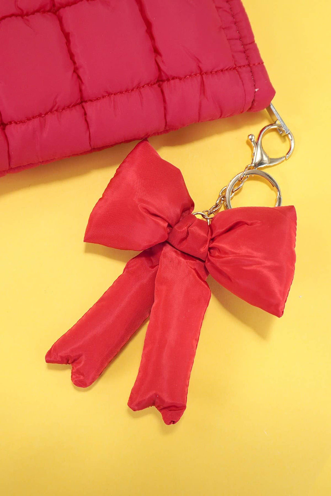 TRENDING PUFFY BOW RIBBON BAG CHARM KEYCHAIN