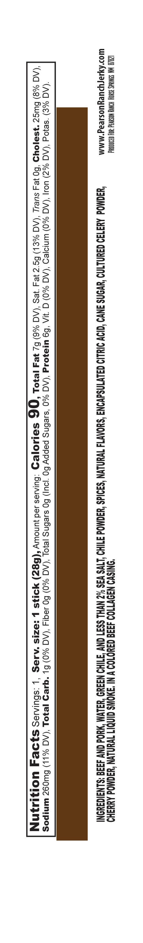 Green Chile Beef & Pork Snack Sticks