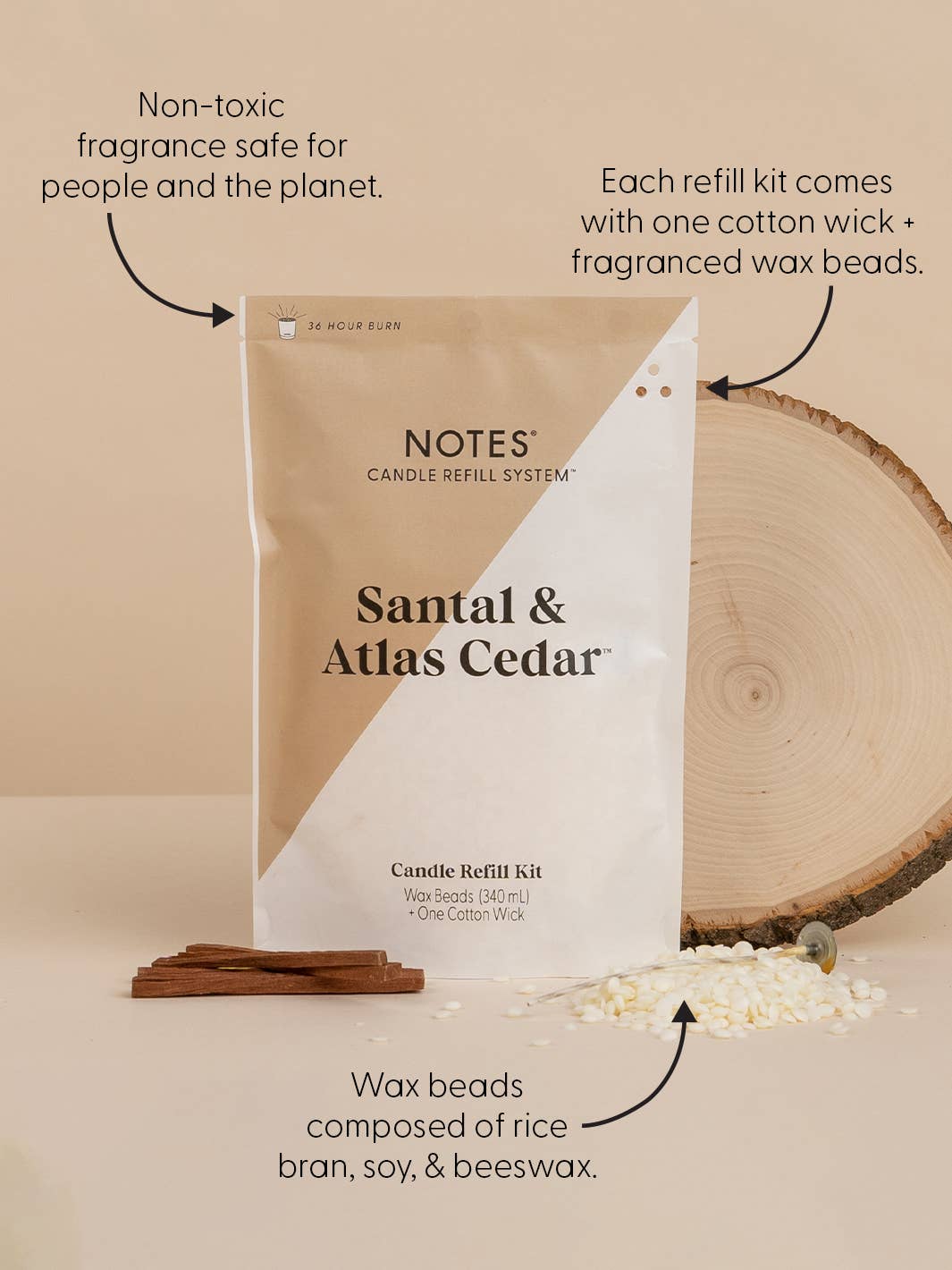 Santal & Atlas Cedar | NOTES | Candle Refill