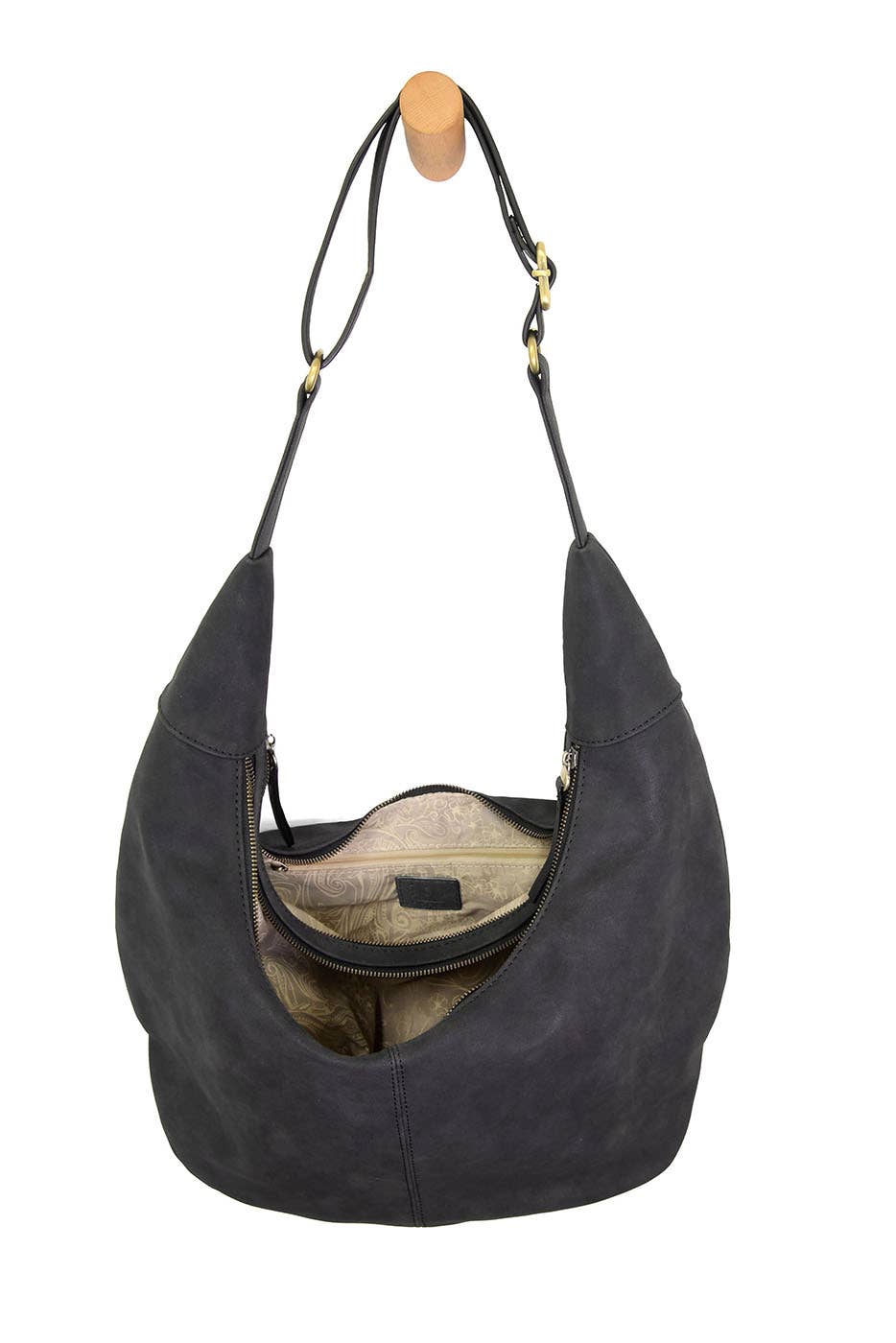 Rochelle Faux Suede Large Crescent Hobo
