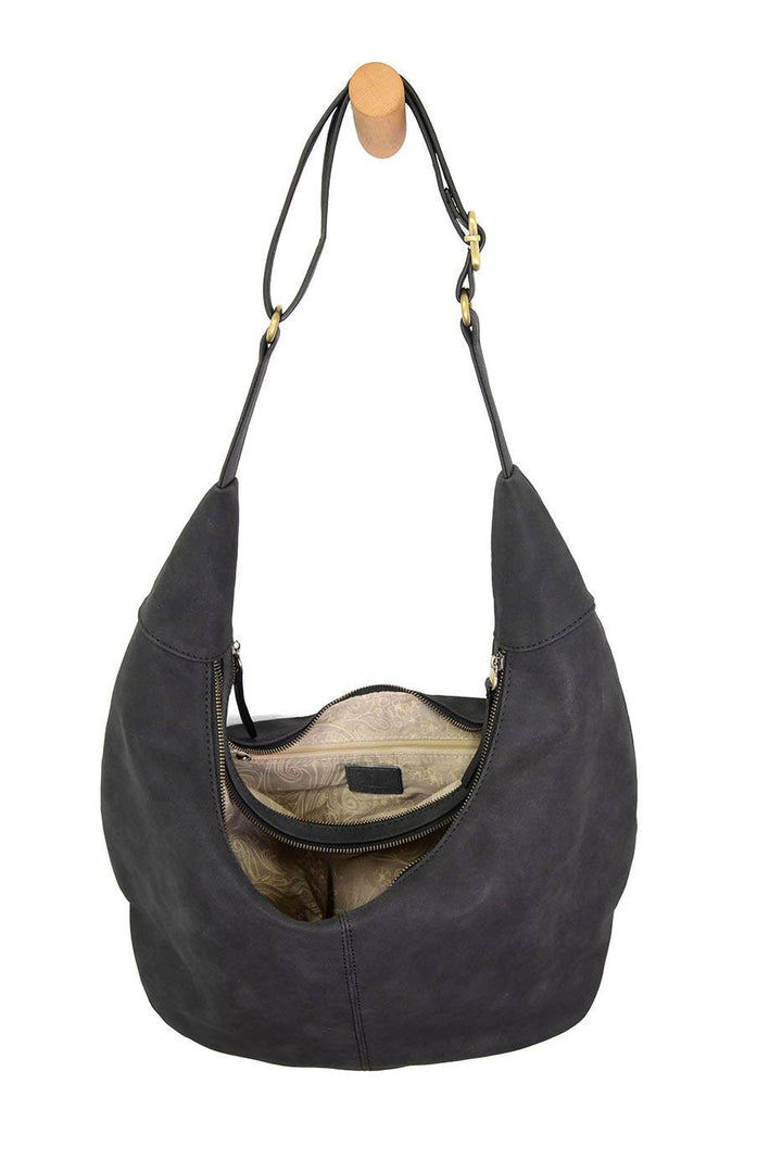 Rochelle Faux Suede Large Crescent Hobo