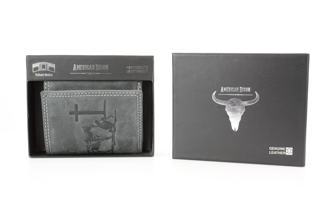 Men’s Tri-Fold Wallet with Cowboy Emboss ABMWVT 04
