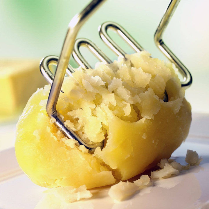 Extra-Long Potato Masher – Wooden Handle, Stainless Steel