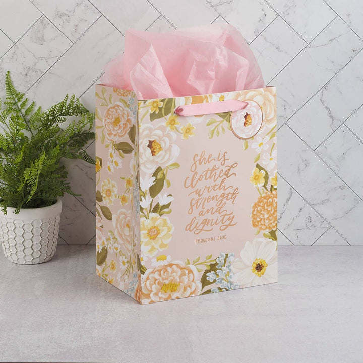 Gift Bag LG Portrait Strength & Dignity Prov. 31:25 New