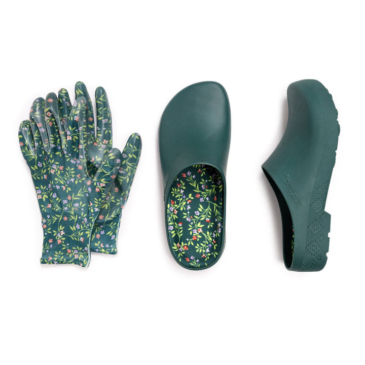 MUK LUKS Women's Spring Garden Clog and Bonus Glove Set