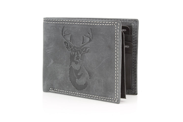 Men’s Bi-Fold Wallet with Deer Antler Emboss ABMWVT 03