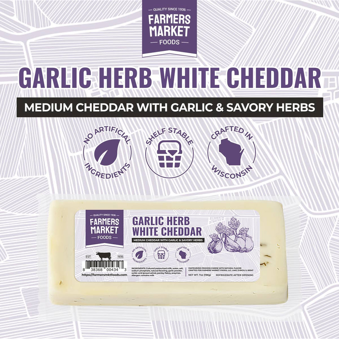 Garlic Herb White Cheddar 7oz (Shelf Stable)