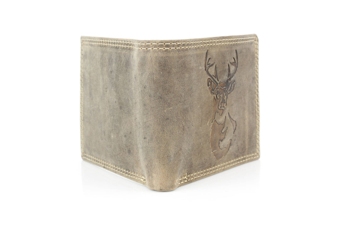 Men’s Bi-Fold Wallet with Deer Antler Emboss ABMWVT 03