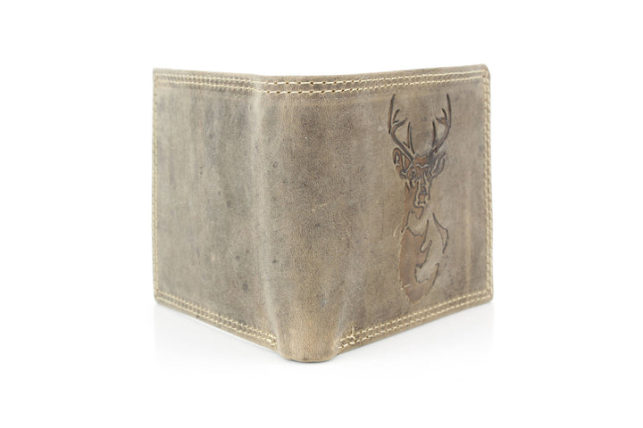 Men’s Bi-Fold Wallet with Deer Antler Emboss ABMWVT 03