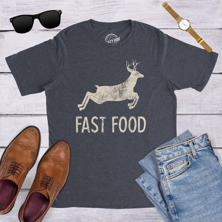 Fast Food Deer Mens Funny Hunting T shirt Hunting Graphic