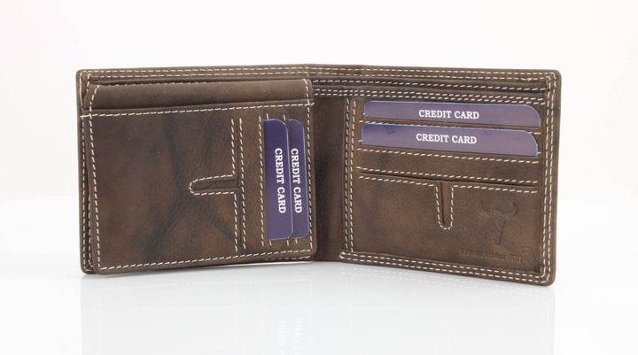 American Bison Oil Pull Up Top Flap Bifold 15729