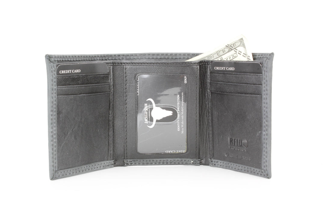 Men’s Tri-Fold Wallet with Cowboy Emboss ABMWVT 04