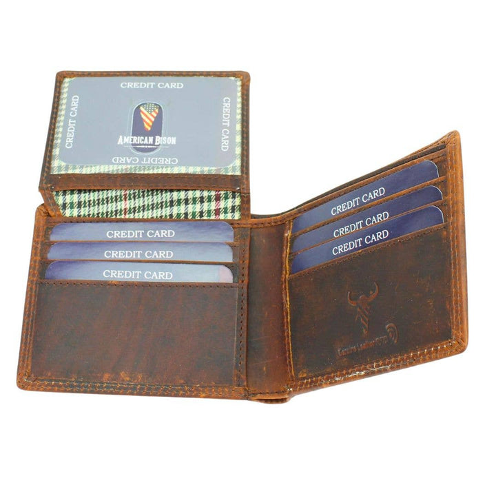 Oil Pull Up Embossed Steer Bifold Wallet ABB 006