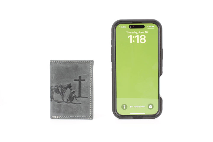 Men’s Tri-Fold Wallet with Cowboy Emboss ABMWVT 04