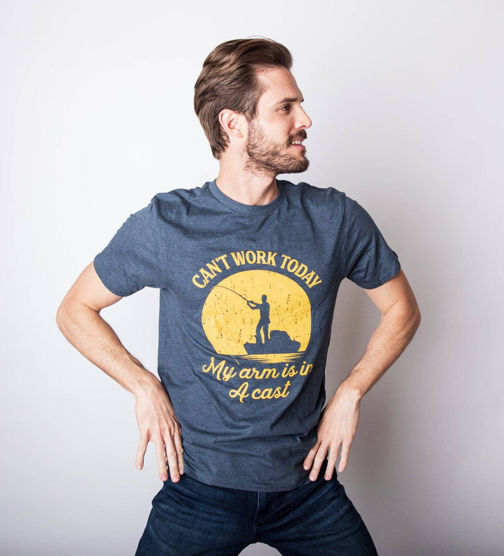 Can't Work Today My Arm Is In A Cast Graphic Tee Fishing