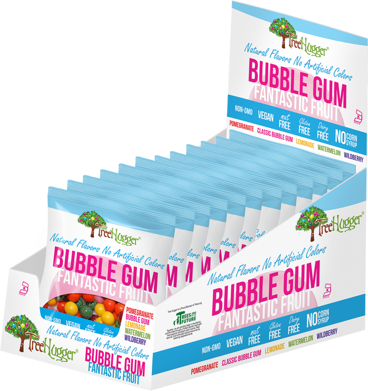 Tree Hugger Bubble Gum Fantastic Fruit 12 x 2oz Bags/Display