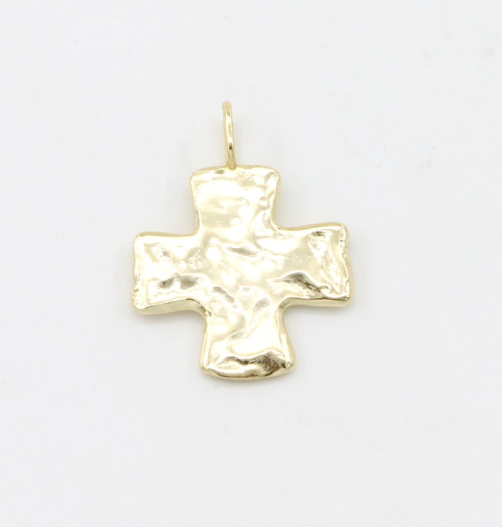 Hammered Cross Charm
