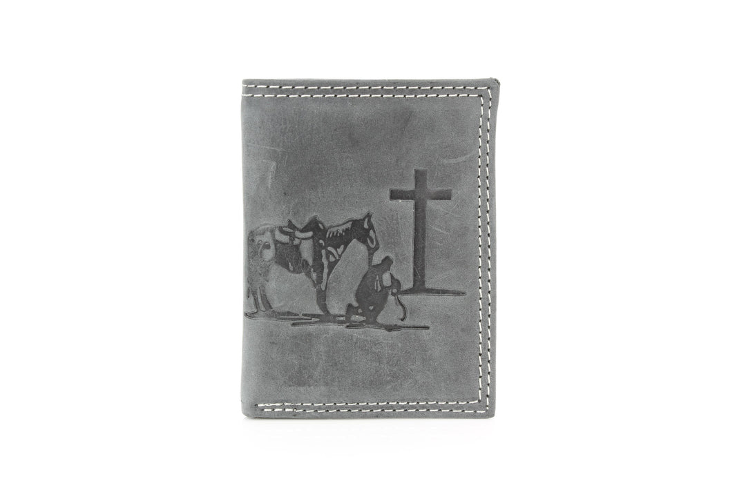 Men’s Tri-Fold Wallet with Cowboy Emboss ABMWVT 04