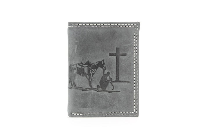 Men’s Tri-Fold Wallet with Cowboy Emboss ABMWVT 04