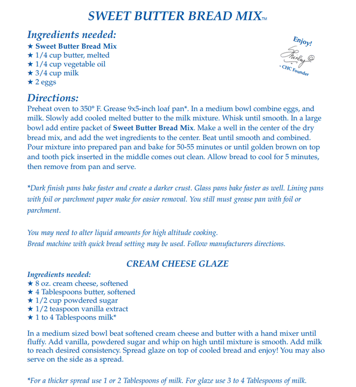 Sweet Butter Bread Mix