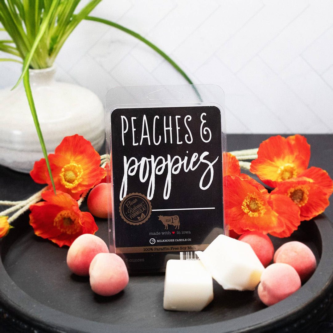 5.5 oz Wax Melts: Peaches & Poppies