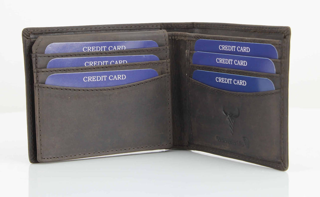 Truck Embossed Distressed Leather Bi Fold Wallet # AB 2003