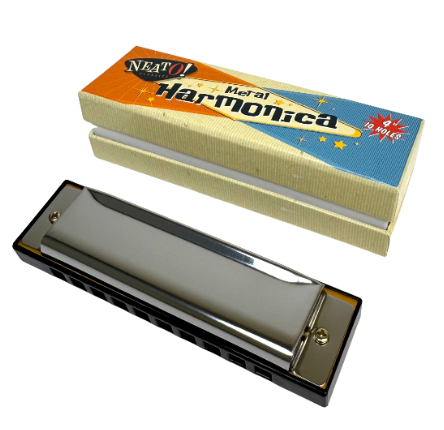 Neato! 4" Metal Harmonica - Retro Classic, vintage toys