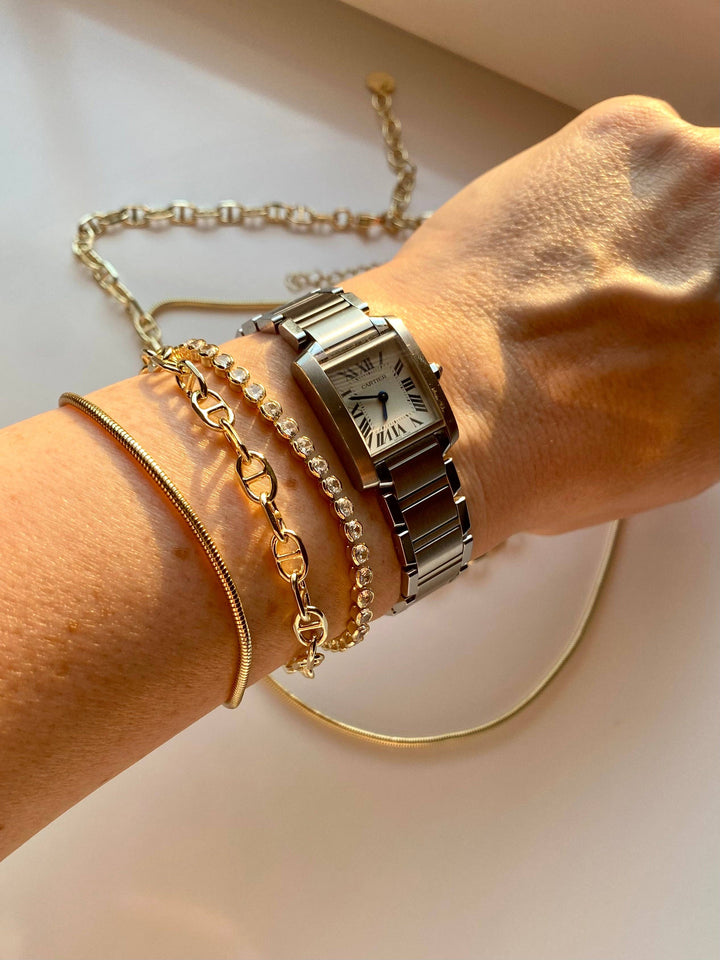 Sophia Snake Chain Bracelet (Style with Charms)