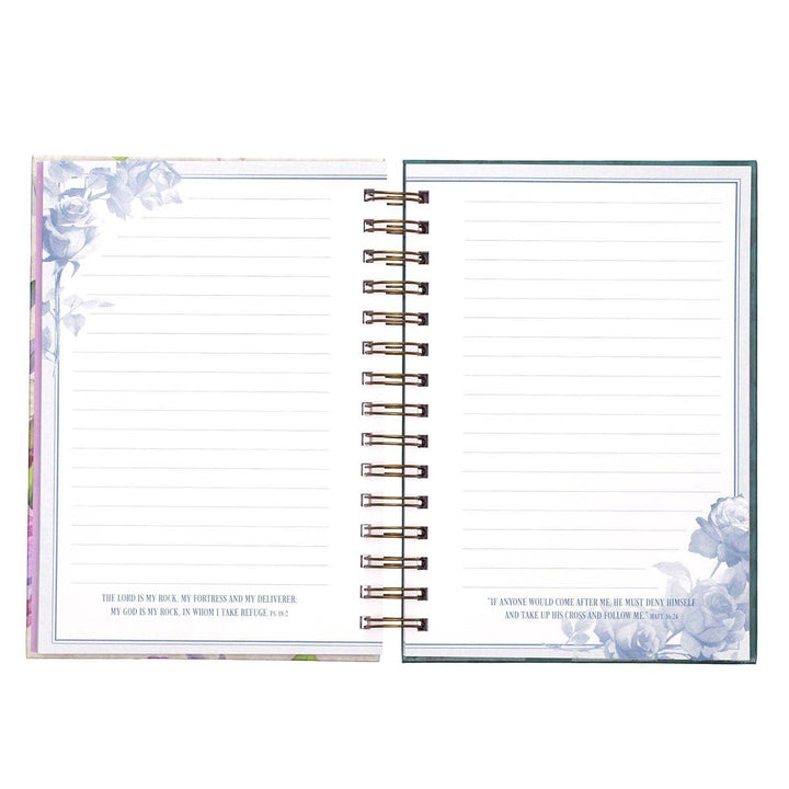 Journal Wirebound Purple/Teal Floral Be Still Ps. 46:10