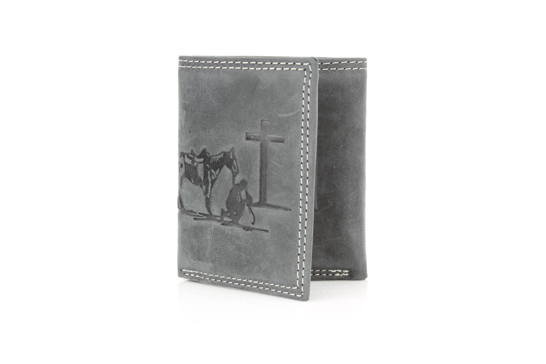 Men’s Tri-Fold Wallet with Cowboy Emboss ABMWVT 04