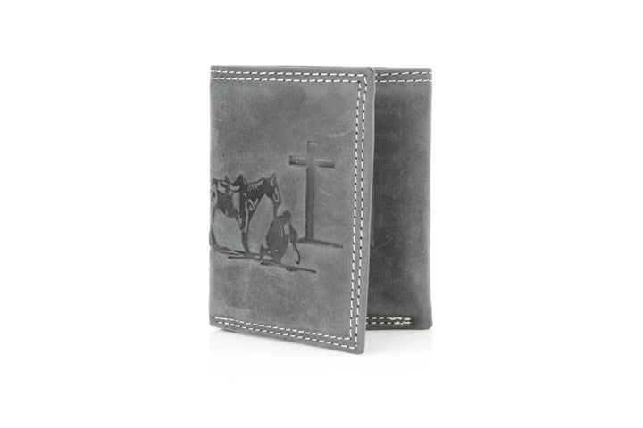 Men’s Tri-Fold Wallet with Cowboy Emboss ABMWVT 04