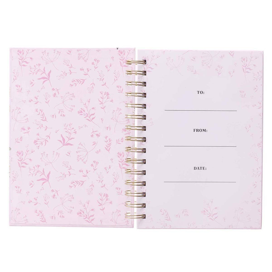 Journal Wirebound Pink Floral New Strength Ps. 23:3