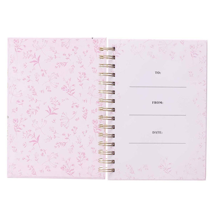 Journal Wirebound Pink Floral New Strength Ps. 23:3