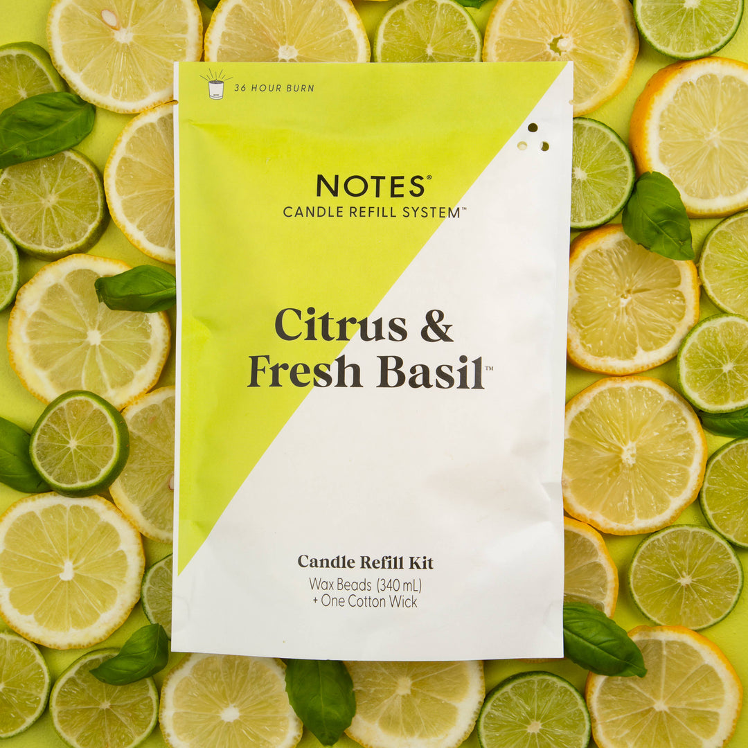 Citrus & Fresh Basil | NOTES | Summer Candle Refill