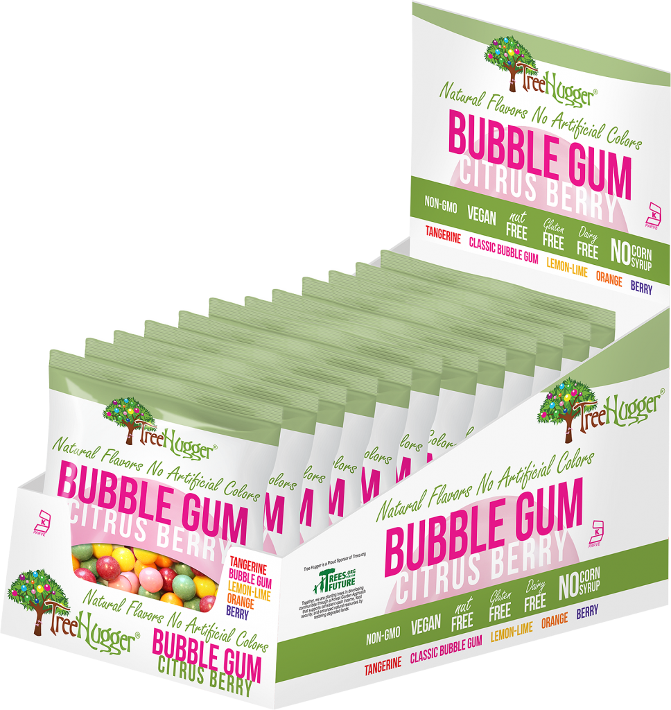 Tree Hugger Bubble Gum Citrus Berry 12 x 2 oz bags / Display