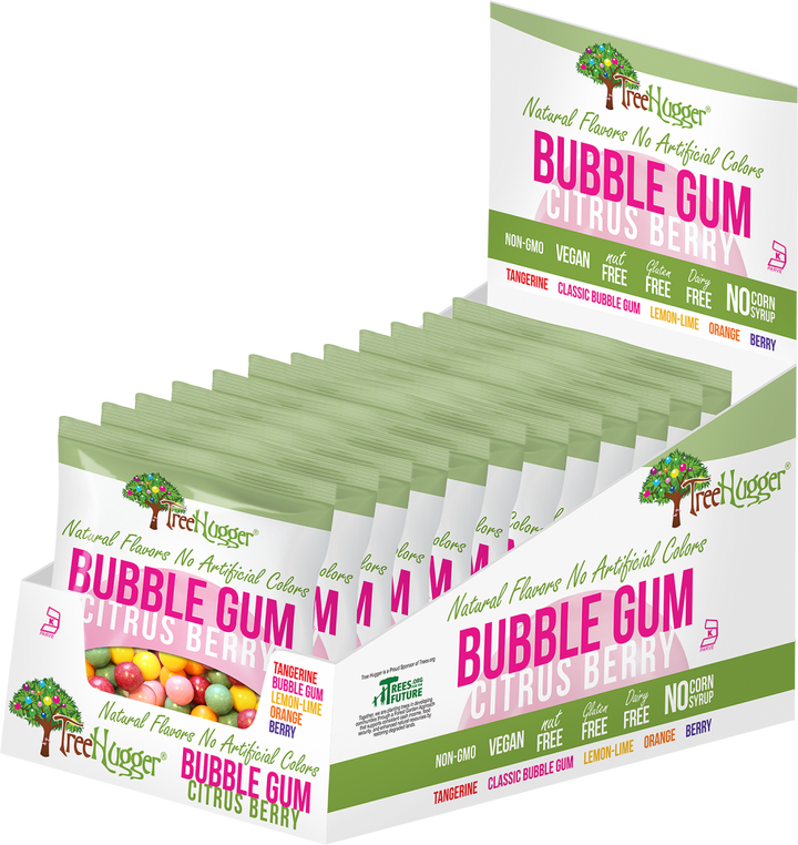 Tree Hugger Bubble Gum Citrus Berry 12 x 2 oz bags / Display